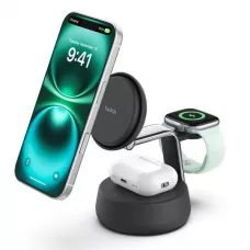Беспроводное зарядное устройство Belkin UltraCharge Pro 3-in-1 Qi2 25W Charcoal