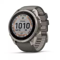 Garmin Fenix 9 Pro - 51mm, Solar, inReach, Titanium with Pebble Gray/Silver Gray Silicone Band